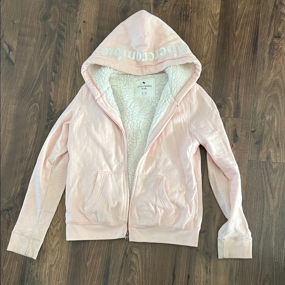 Abercrombie Kids Pink Sherpa-Lined Jacket